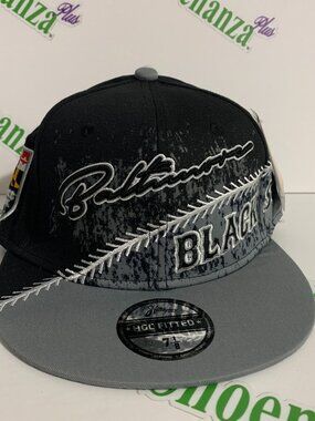 Headgear Classics Hat Fitted Negro League Baltimore Black Sox Gray Cap 7 1/8